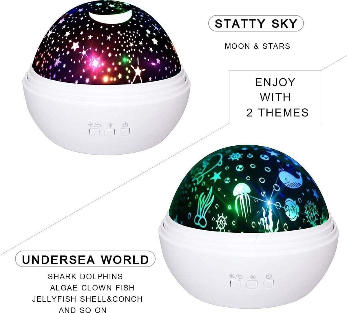 Lampada proiettore a forma di stella, girevole, a LED, proiettore per bambini in Luci notturne per bambini CL Store - Battipaglia, commercioVirtuoso.it