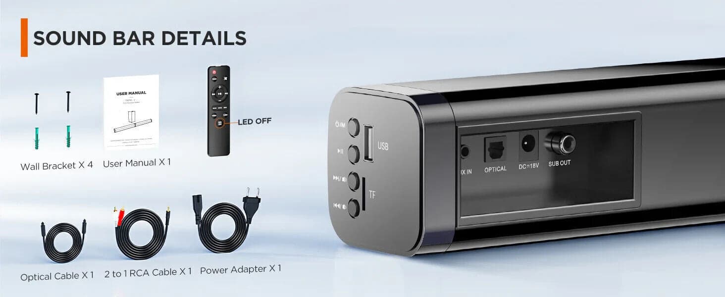 Bomaker Tapio V Soundbar Subwoofer 2.1 canali 100 W USB Bluetooth 5.0 nero- in Soundbar CL Store - Battipaglia, commercioVirtuoso.it