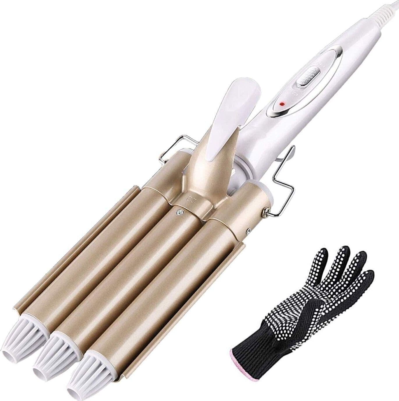 Bacchetta arricciacapelli per capelli con ferro arricciacapelli a 3 a 3 fusti riscaldante in ceramica pro tormalina in Arricciacapelli CL Store - Battipaglia, commercioVirtuoso.it