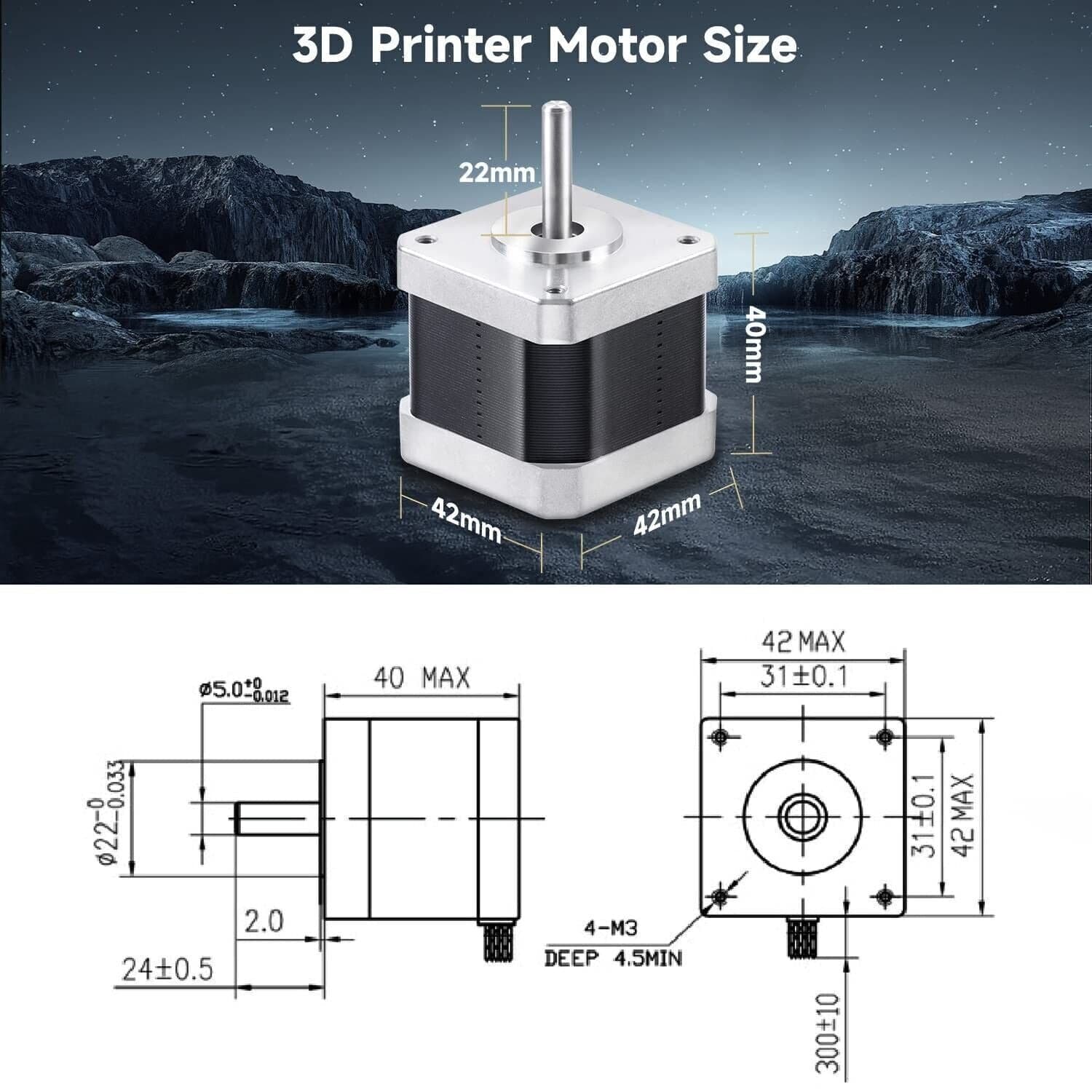Stampante 3D con Stepper Motore, 42x40mm 2 Fasi 40Ncm 1,68A 1,8 Gradi 4 Fili in Motori per stampanti 3D CL Store - Battipaglia, commercioVirtuoso.it