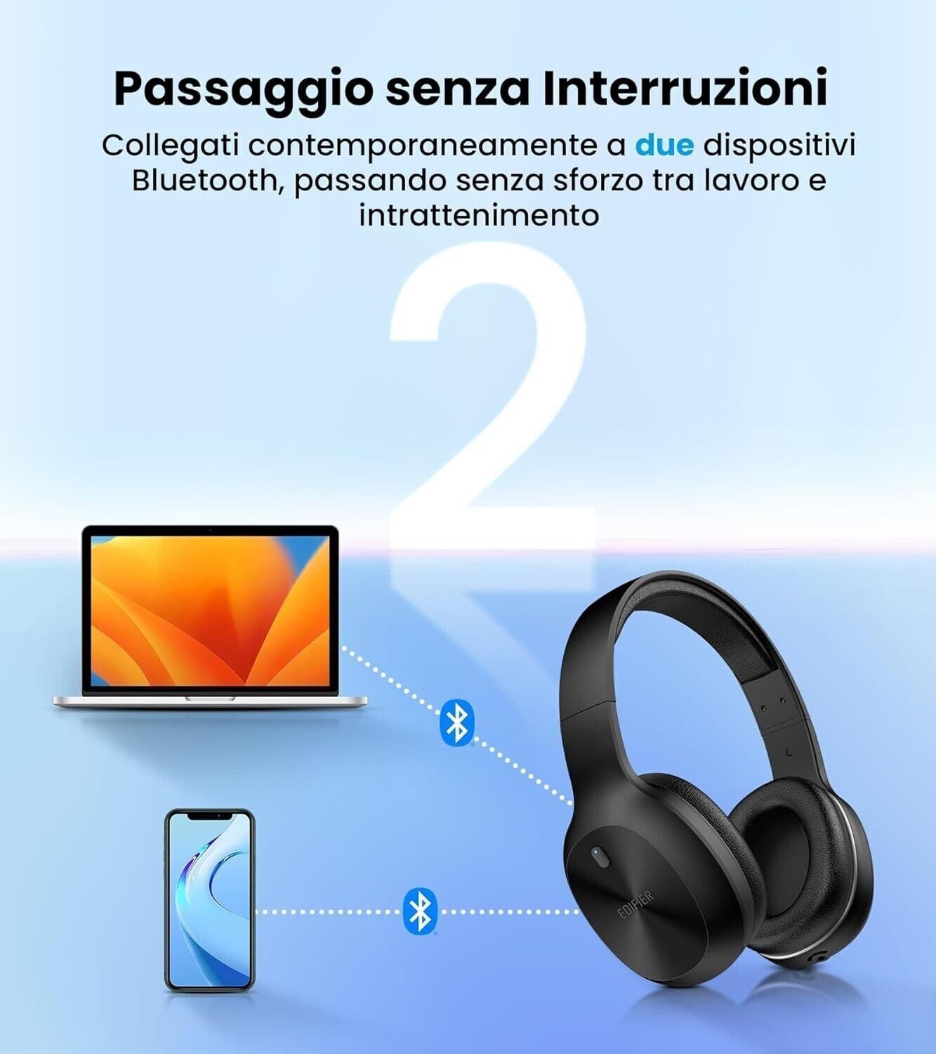 Edifier W600BT Cuffie Over-Ear Wireless, Bluetooth V5.1, Chiamate Crystal Clear, in Cuffie Over-Ear CL Store - Battipaglia, commercioVirtuoso.it