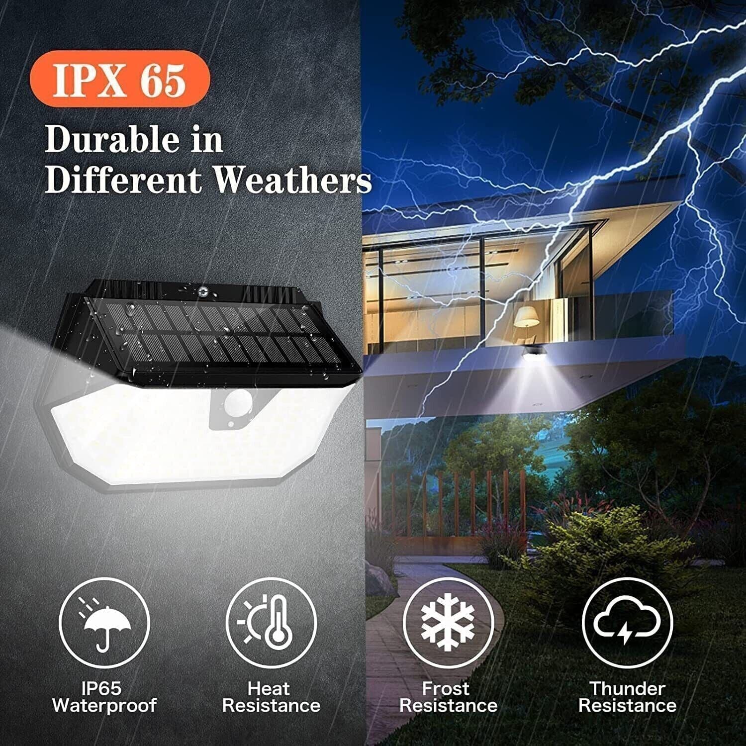 Luce solare con sensore di movimento 137 LED, 1200 lumen, 3 modalità in Lampade da parete CL Store - Battipaglia, commercioVirtuoso.it