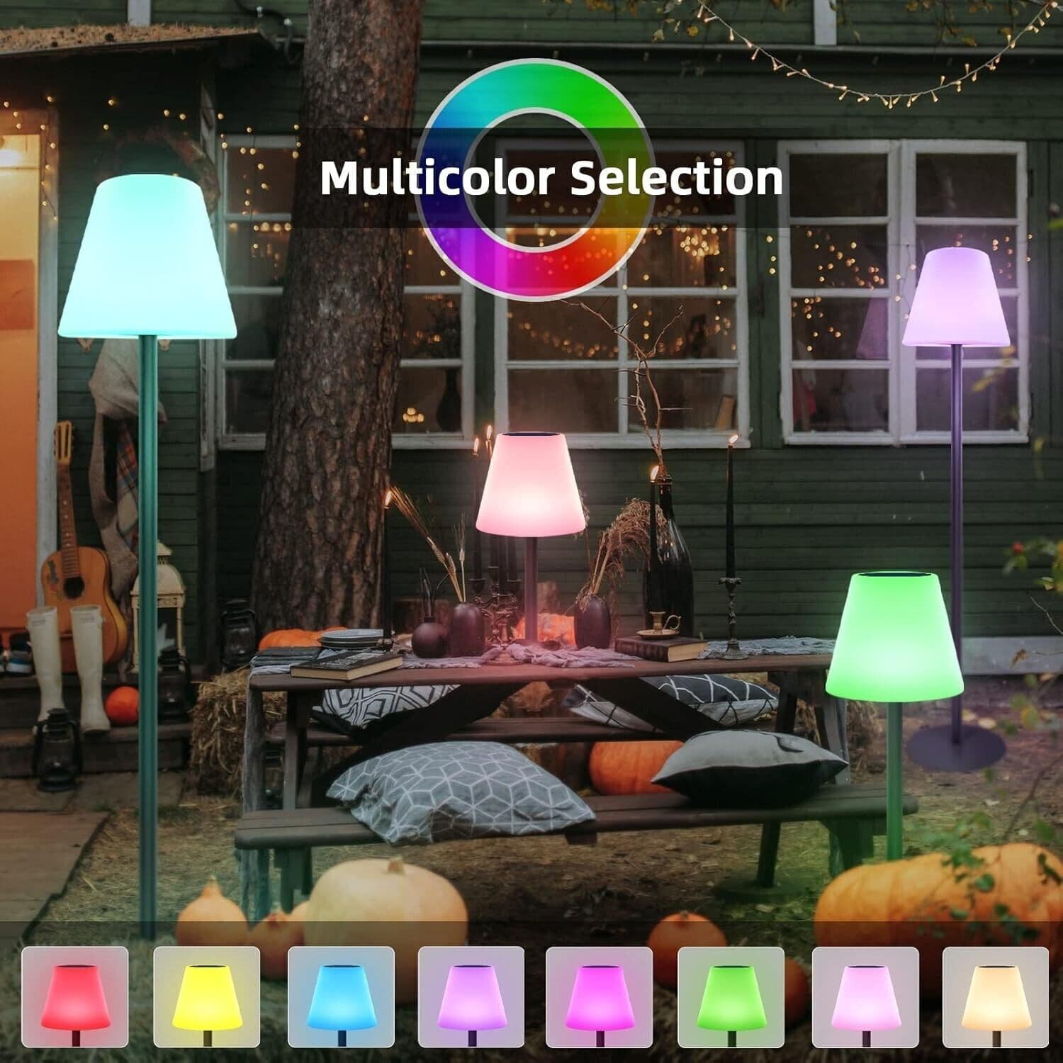 Lampada da terra solare per esterni e interni con sensore di luce RGB - IP65 in Luci di sicurezza CL Store - Battipaglia, commercioVirtuoso.it