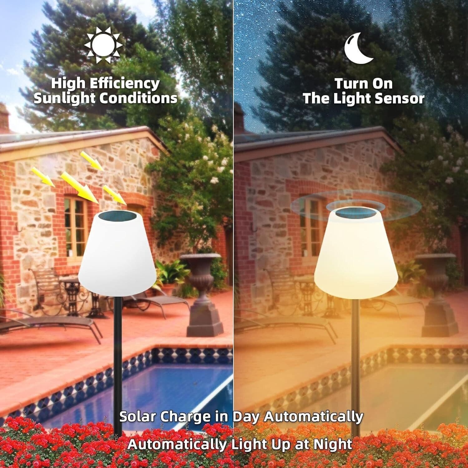 Lampada da terra solare per esterni e interni con sensore di luce RGB - IP65 in Luci di sicurezza CL Store - Battipaglia, commercioVirtuoso.it