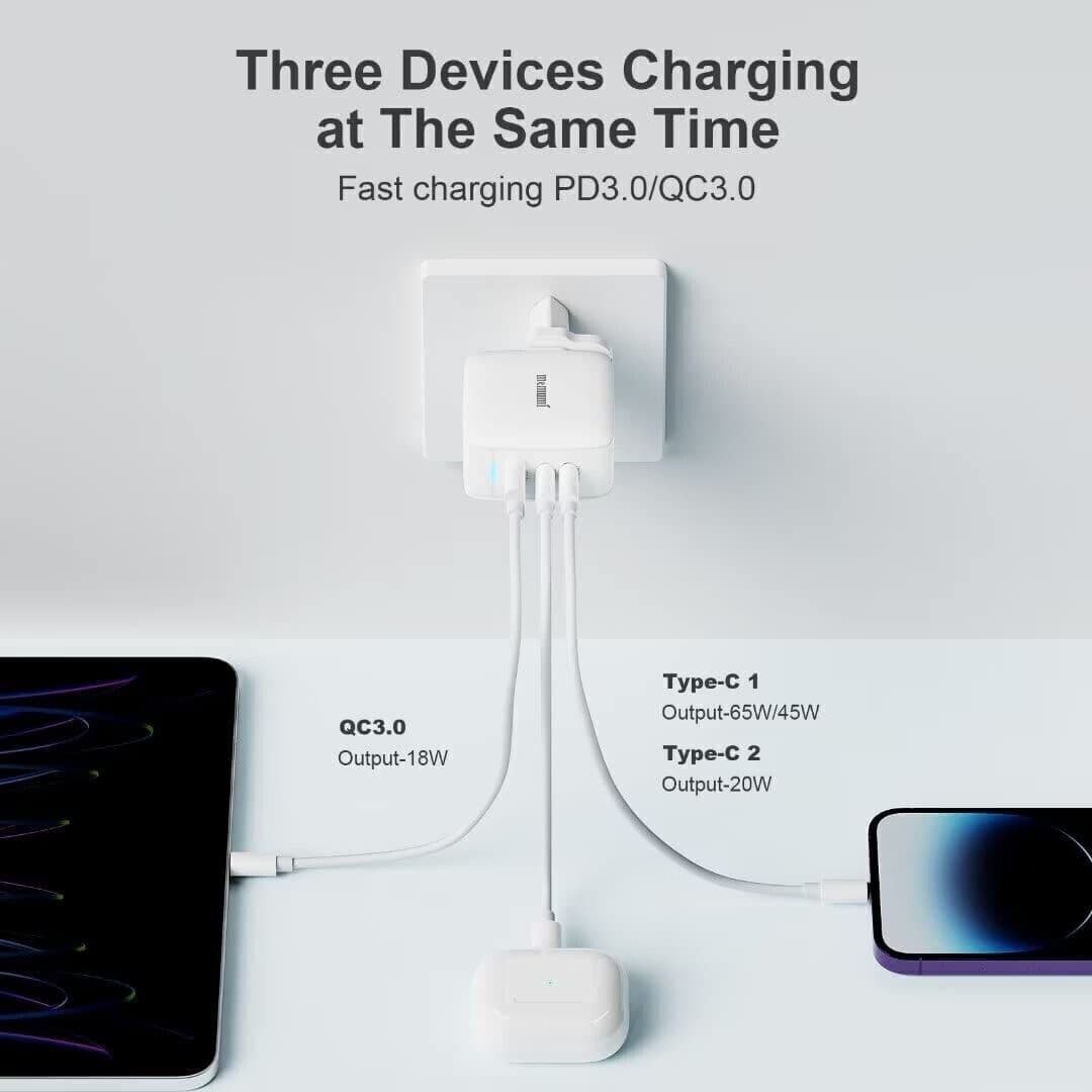 Caricatore memumi 65W USB C & USB A, 3 Porte Alimentatore per MacBook in Caricabatterie da muro CL Store - Battipaglia, commercioVirtuoso.it