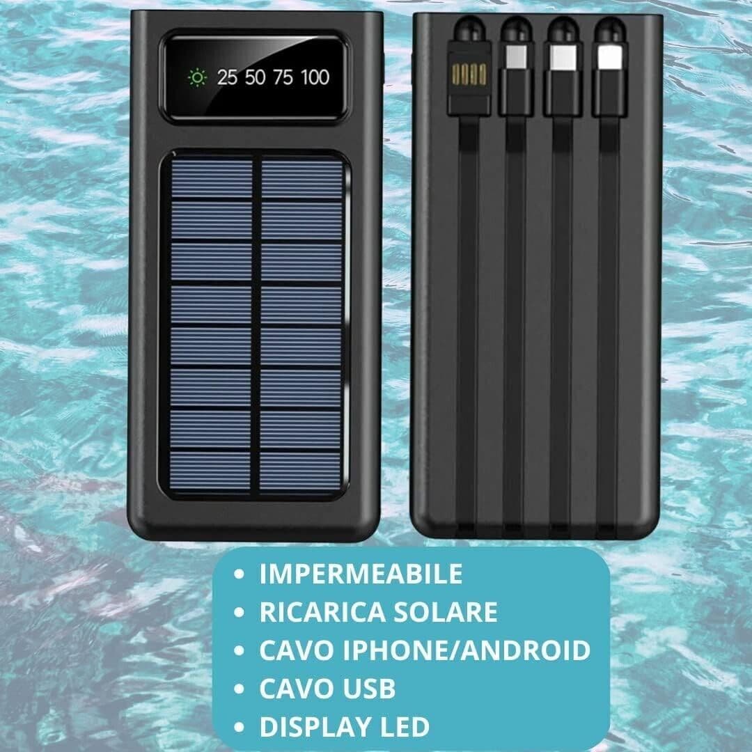 Power bank solare caricabatteria per cellulari e tablet da 50000mAh con cavi in Caricabatterie portatile CL Store - Battipaglia, commercioVirtuoso.it
