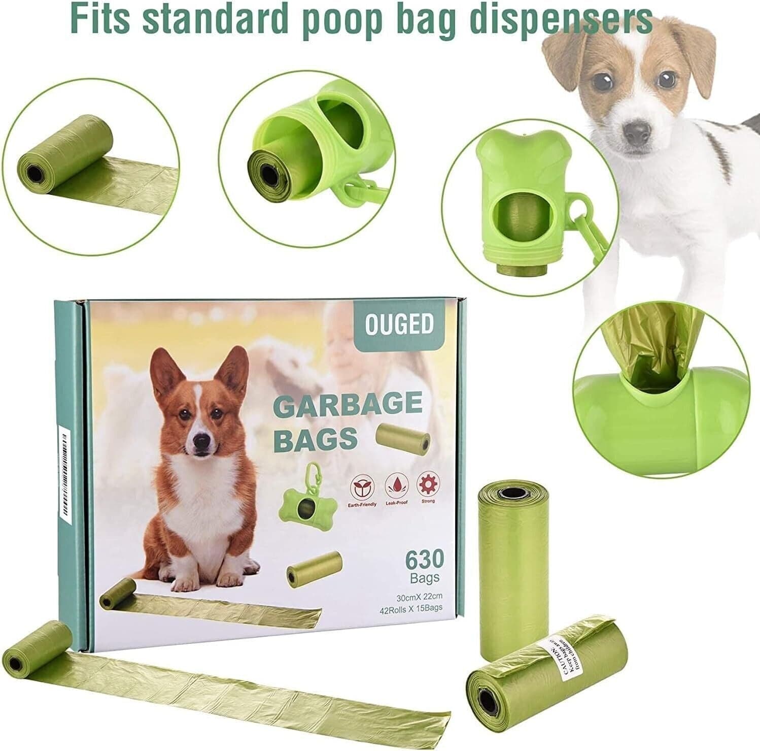 Sacchetto per escrementi di cane OUGED 630 pezzi,42 rotoli di ricarica con 2 dis in Sacchetti CL Store - Battipaglia, commercioVirtuoso.it