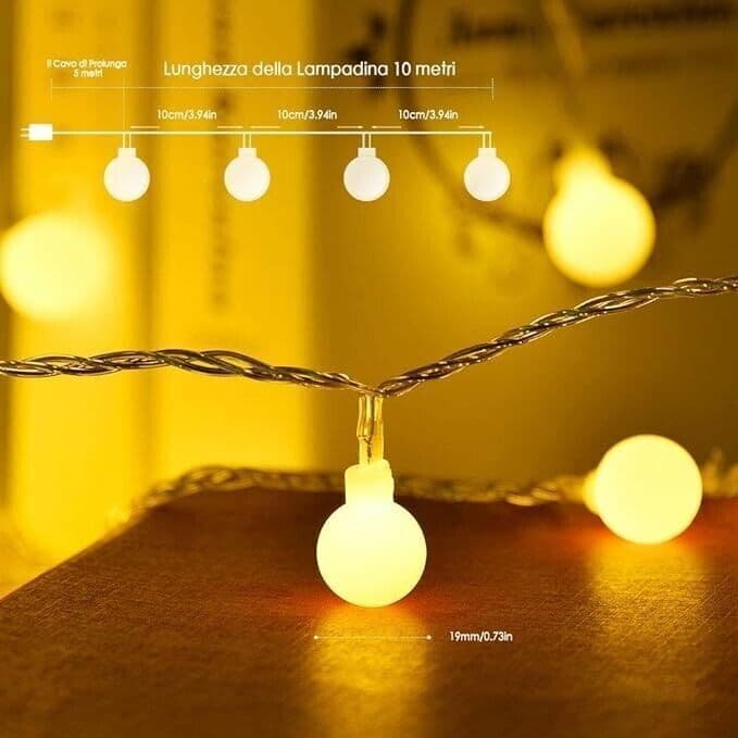 Catena Luminosa, Luci Stringa 10m e Cavo Prolunga 3m Lampadina Illuminazione in Catene luminose CL Store - Battipaglia, commercioVirtuoso.it
