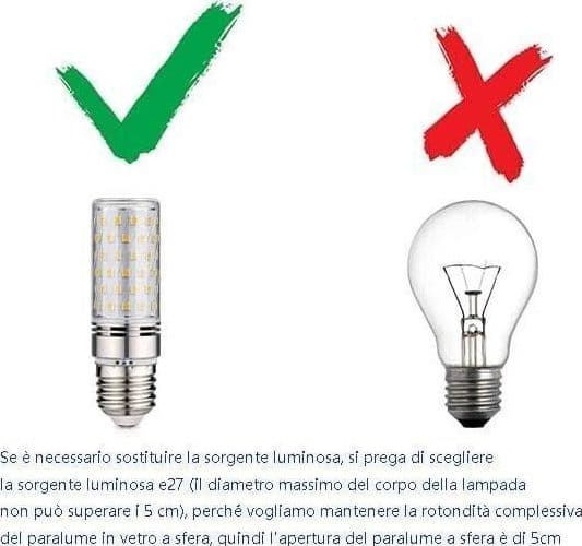 Lampada da Scrivania, Stelo in Metallo & Paralume in Vetro 20.0cm, Attacco E27 in Lampade da tavolo e abat-jour CL Store - Battipaglia, commercioVirtuoso.it