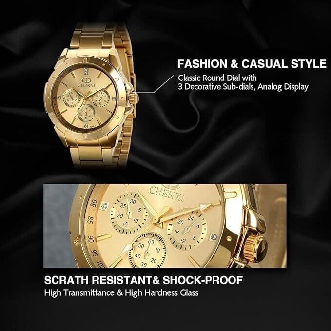 Orologio da uomo Chenxi in acciaio inossidabile tono oro, quarzo giapponese in Orologi da polso CL Store - Battipaglia, commercioVirtuoso.it