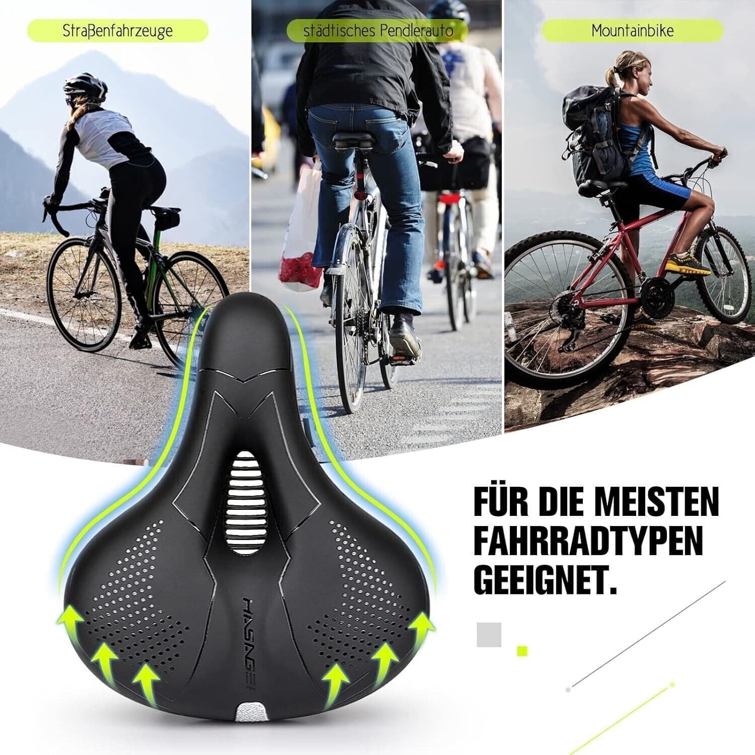 Sella per bicicletta HASAGEI Sella in gel comoda per bicicletta larga ergonomica in Sellini per mountain bike CL Store - Battipaglia, commercioVirtuoso.it