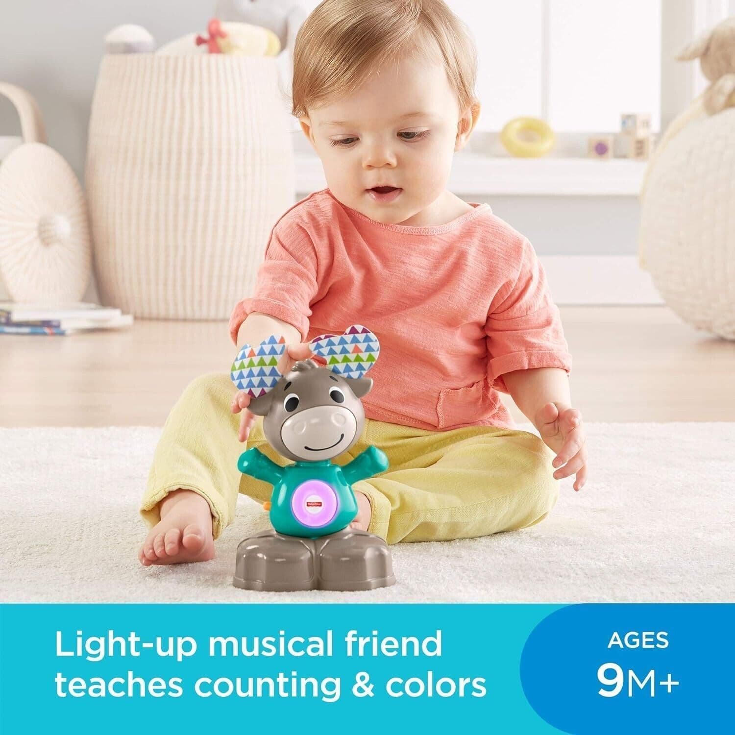 Fisher-Price - Parlamici Baby Moose Rocking Educational Toy with Lights and in Giochi musicali CL Store - Battipaglia, commercioVirtuoso.it
