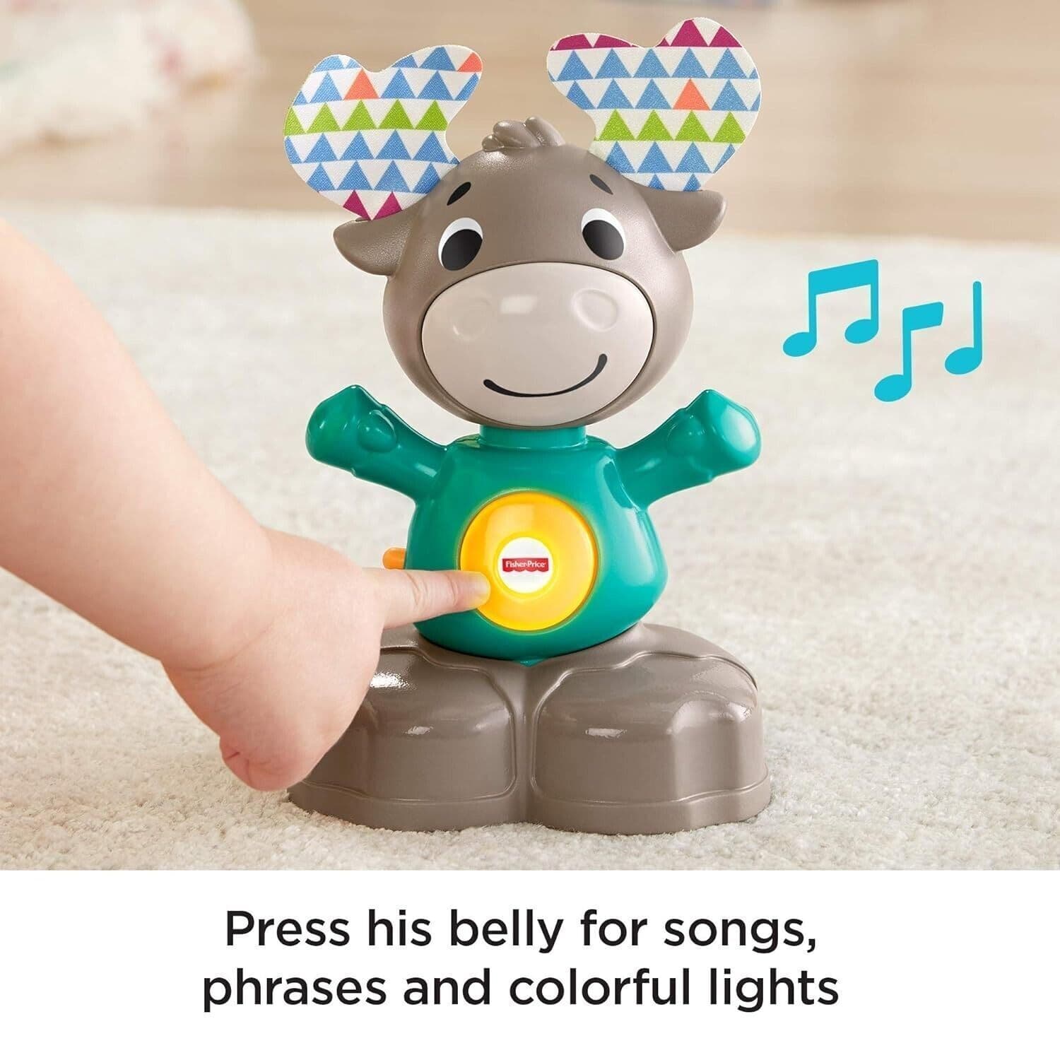 Fisher-Price - Parlamici Baby Moose Rocking Educational Toy with Lights and in Giochi musicali CL Store - Battipaglia, commercioVirtuoso.it