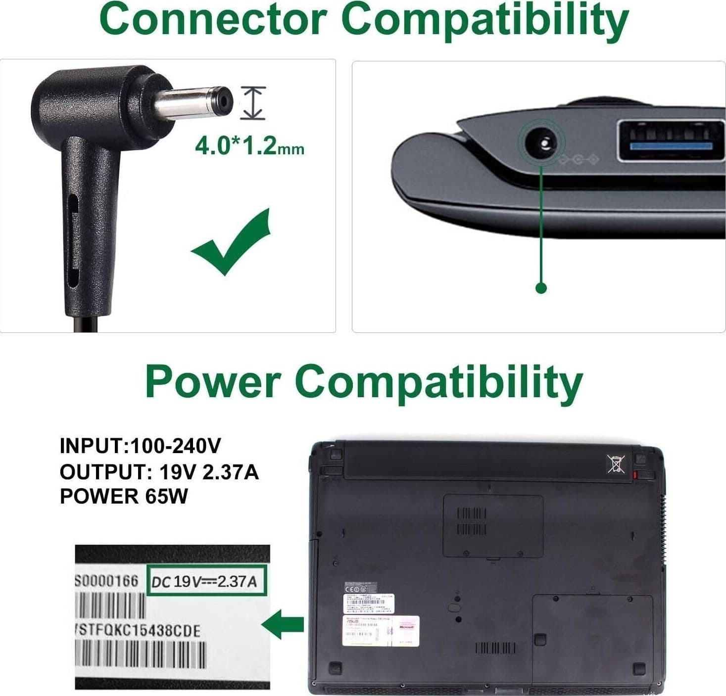 Alimentatore Caricatore adattatore 19 V 2,37 A 45 W per notebook Asus in  CL Store - Battipaglia, commercioVirtuoso.it