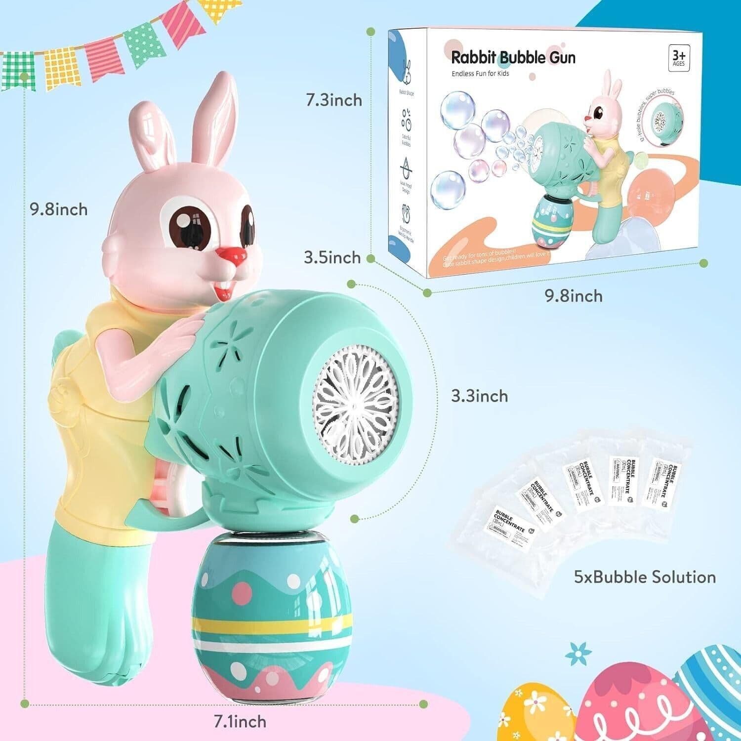 Pistola per Bolle per Bambini Bunny Macchina per Bolle per Bambini 1-3 in Soffiatori di bolle CL Store - Battipaglia, commercioVirtuoso.it