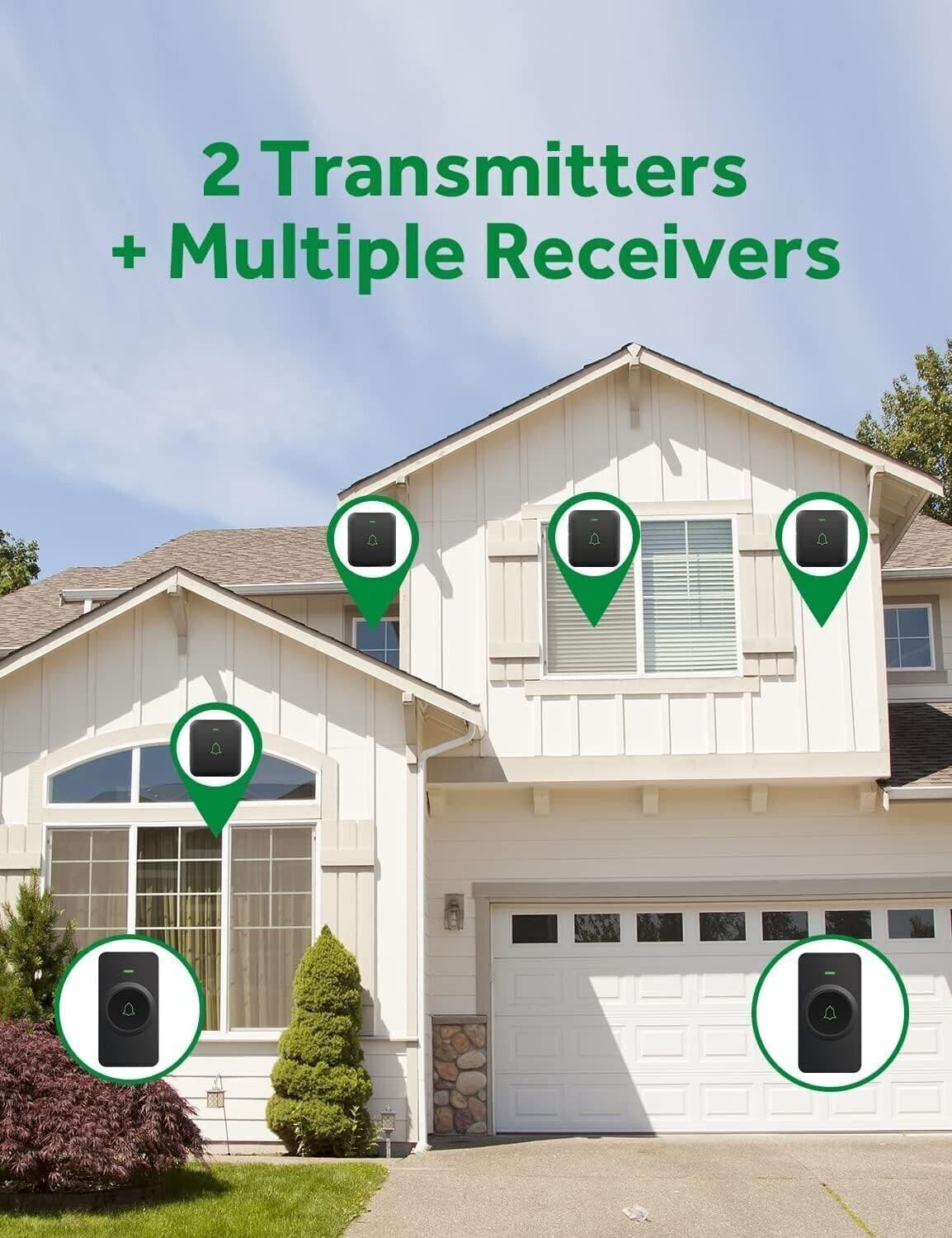 Campanello per porta wireless, mini, impermeabile, con 52 melodie, 5 livelli vol in Citofoni CL Store - Battipaglia, commercioVirtuoso.it
