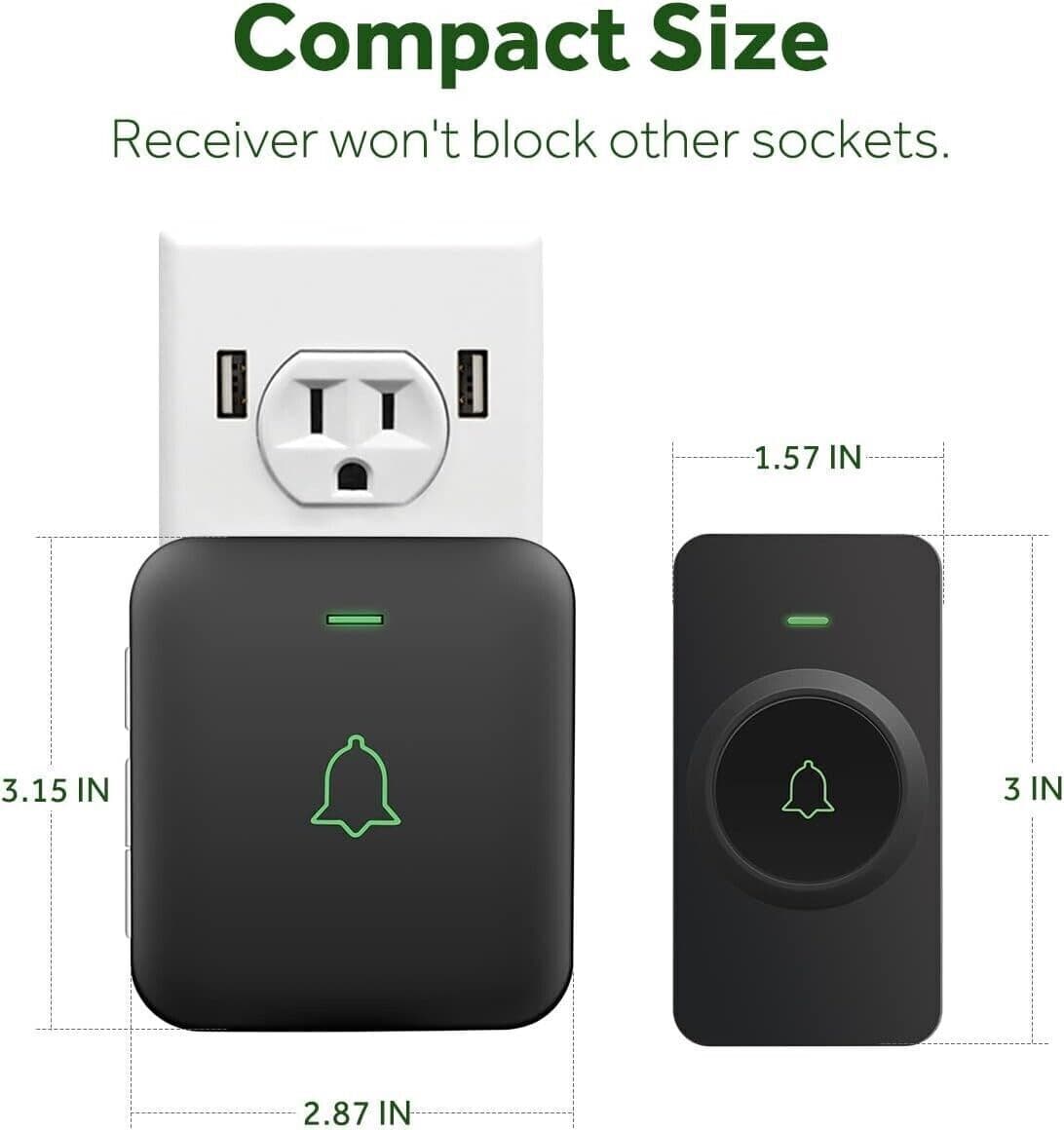 Campanello per porta wireless, mini, impermeabile, con 52 melodie, 5 livelli vol in Citofoni CL Store - Battipaglia, commercioVirtuoso.it