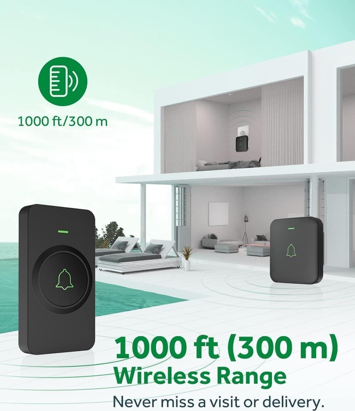 Campanello per porta wireless, mini, impermeabile, con 52 melodie, 5 livelli vol in Citofoni CL Store - Battipaglia, commercioVirtuoso.it
