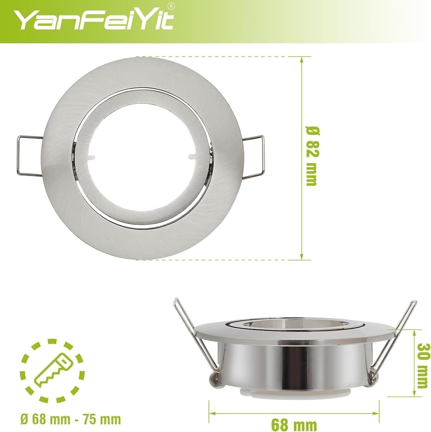 YanFeiYit 5 faretti da incasso a LED, rotondi, cromati opachi, 5 Watt, bianco in Faretti da soffitto CL Store - Battipaglia, commercioVirtuoso.it