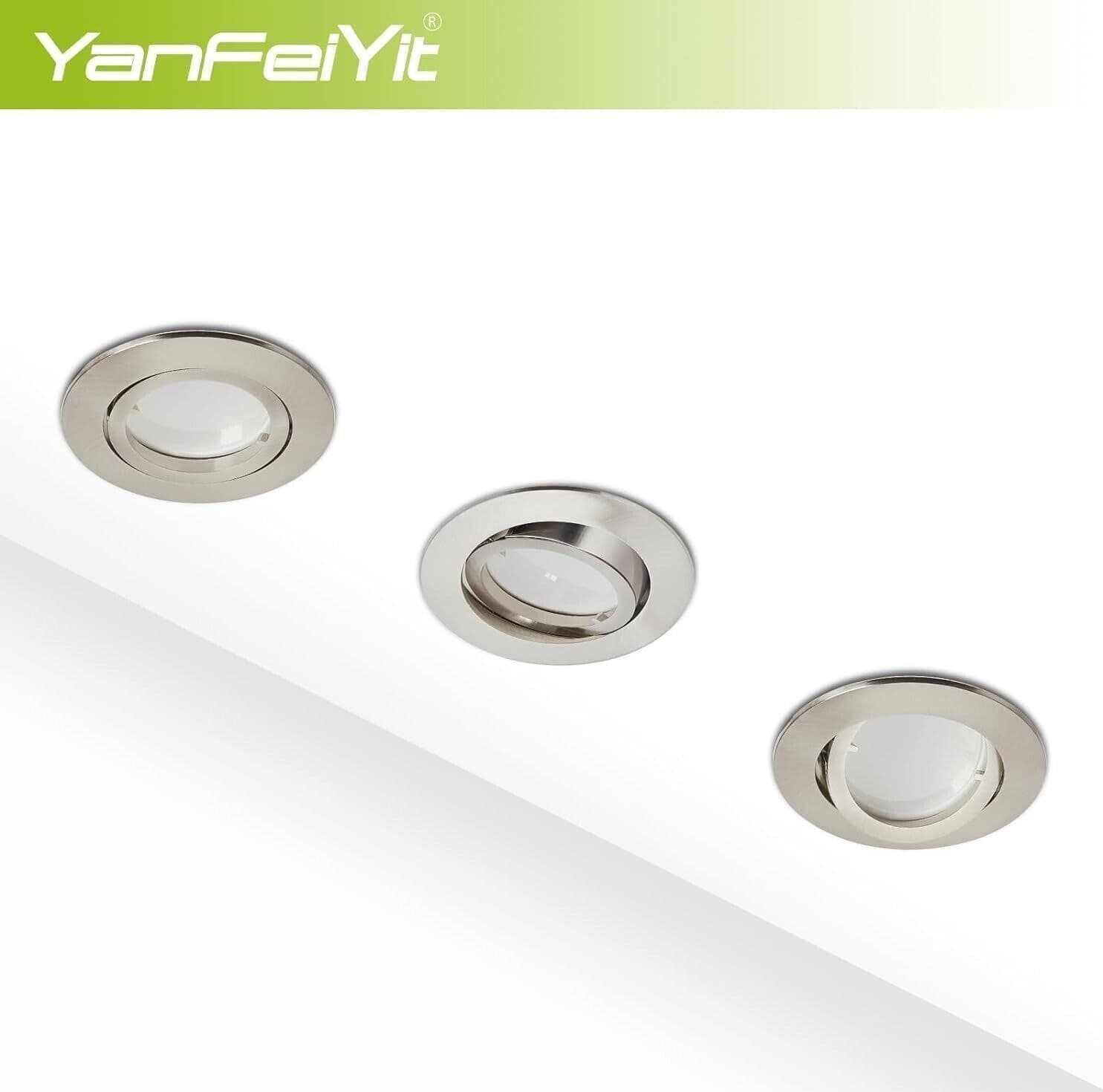 YanFeiYit 5 faretti da incasso a LED, rotondi, cromati opachi, 5 Watt, bianco in Faretti da soffitto CL Store - Battipaglia, commercioVirtuoso.it