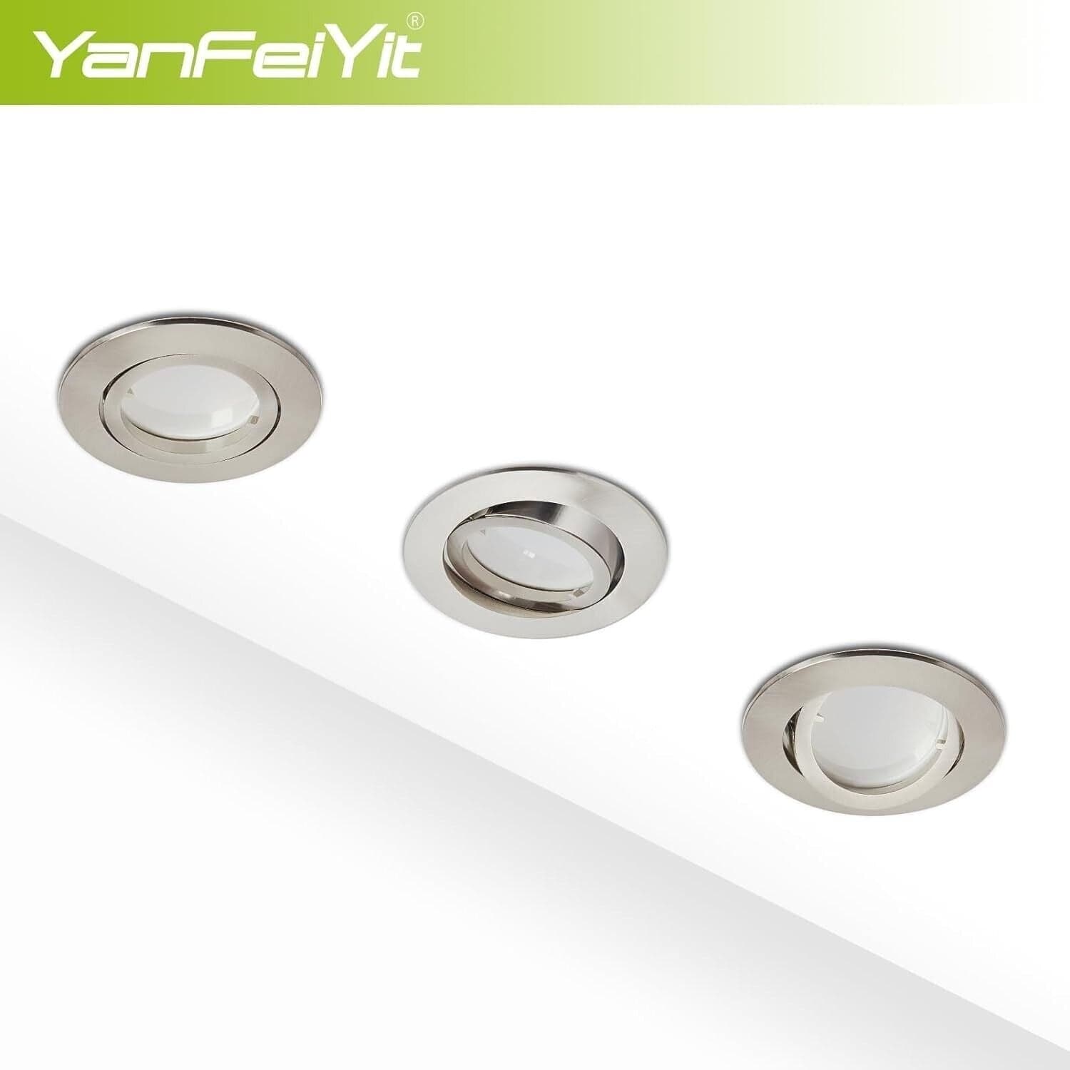 YanFeiYit 5 faretti da incasso a LED, rotondi, cromati opachi, 5 Watt, bianco in Faretti da soffitto CL Store - Battipaglia, commercioVirtuoso.it