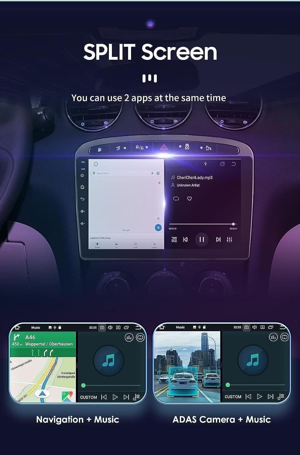 Android 12.0 Autoradio 2 Din Stereo per Peugeot 308 408 2010-2016 Car Tablet 9 in Autoradio CL Store - Battipaglia, commercioVirtuoso.it