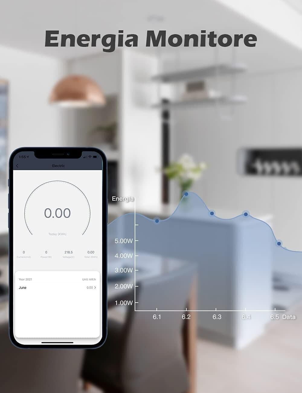 Presa Smart WiFi, Maxcio Presa Intelligente WiFi Italiana 16A, Energia Monitor in Spine intelligenti e telecomandate CL Store - Battipaglia, commercioVirtuoso.it