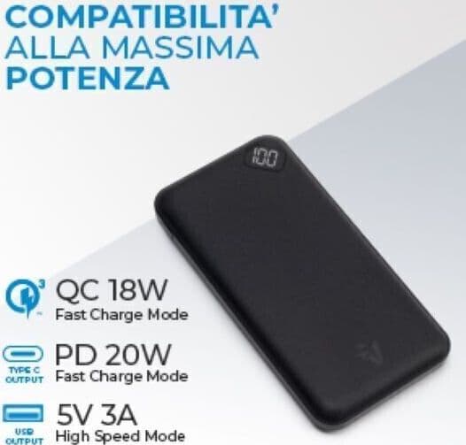 Vultech VPB-P10 batteria portatile ai Polimeri di litio (LiPo) 10.000 mAh Nero in Batterie CL Store - Battipaglia, commercioVirtuoso.it