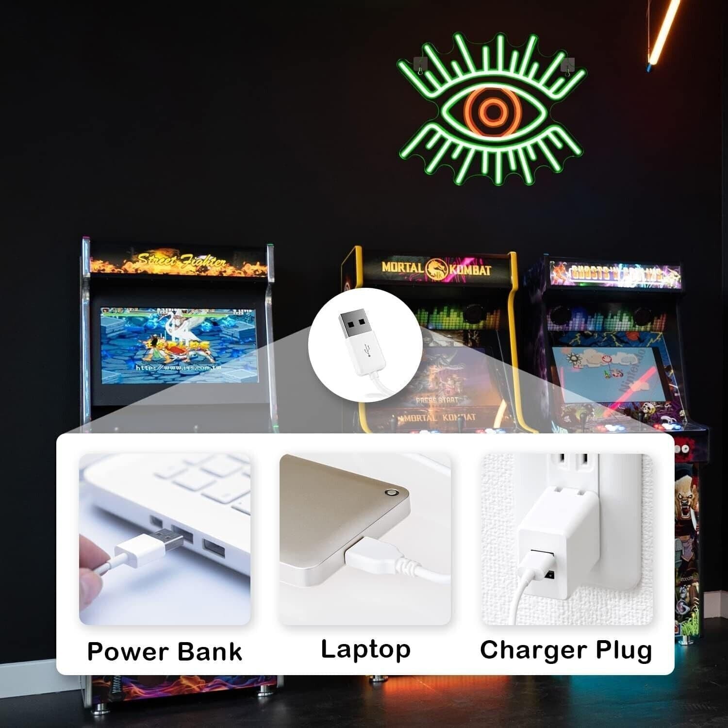 Insegna al neon, Insegna a forma di occhio, Alimentata tramite USB in Insegne luminose CL Store - Battipaglia, commercioVirtuoso.it
