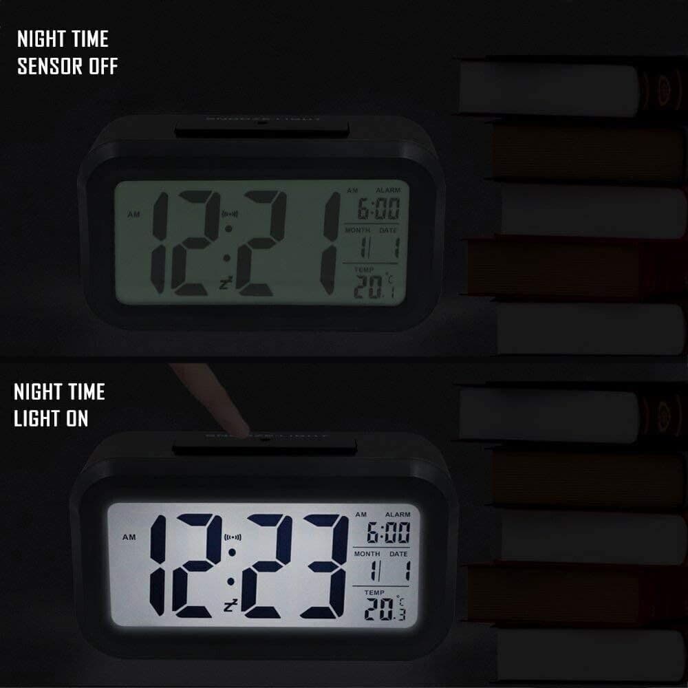 Sveglia Digitale, Comodino a Batteria Display LCD Sensore di luminosità Sveglia in Sveglie CL Store - Battipaglia, commercioVirtuoso.it
