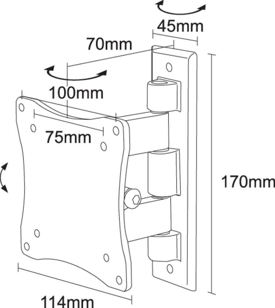 Newstar Staffa FPMA-W810 Supporto a muro per monitor TV 25 cm (10") - 60 cm in Supporti da parete e da soffitto CL Store - Battipaglia, commercioVirtuoso.it