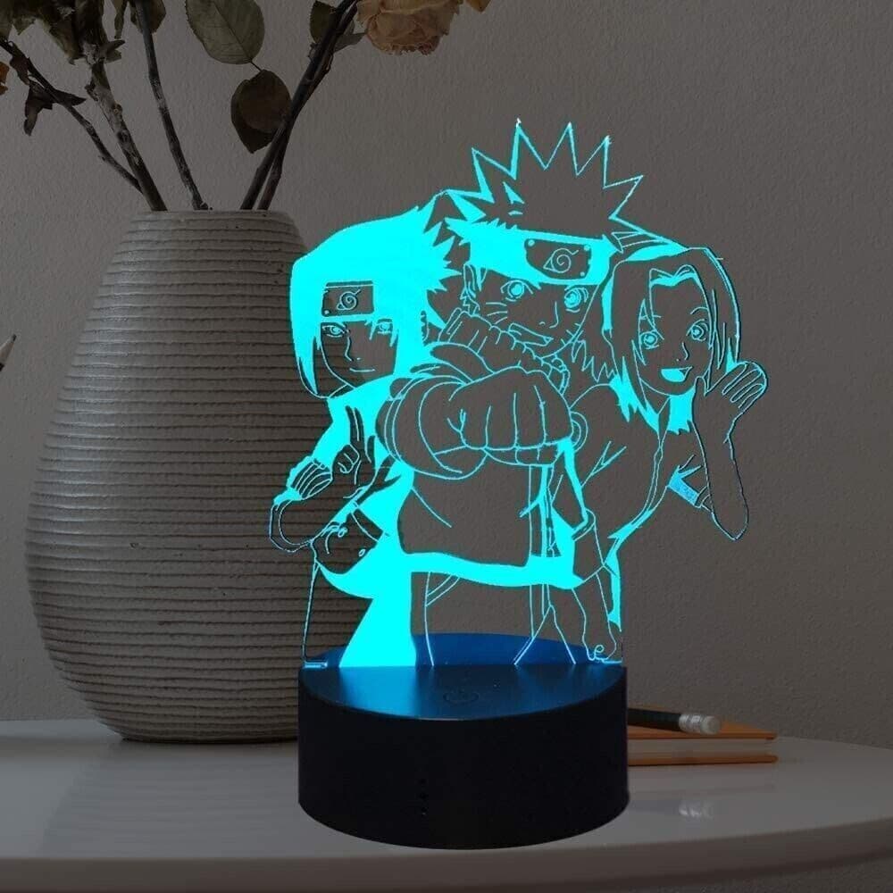 Lampada a LED Naruto 3D Illusion + 3 disegni 16 cambi di colore e telecomando in Luci notturne per bambini CL Store - Battipaglia, commercioVirtuoso.it