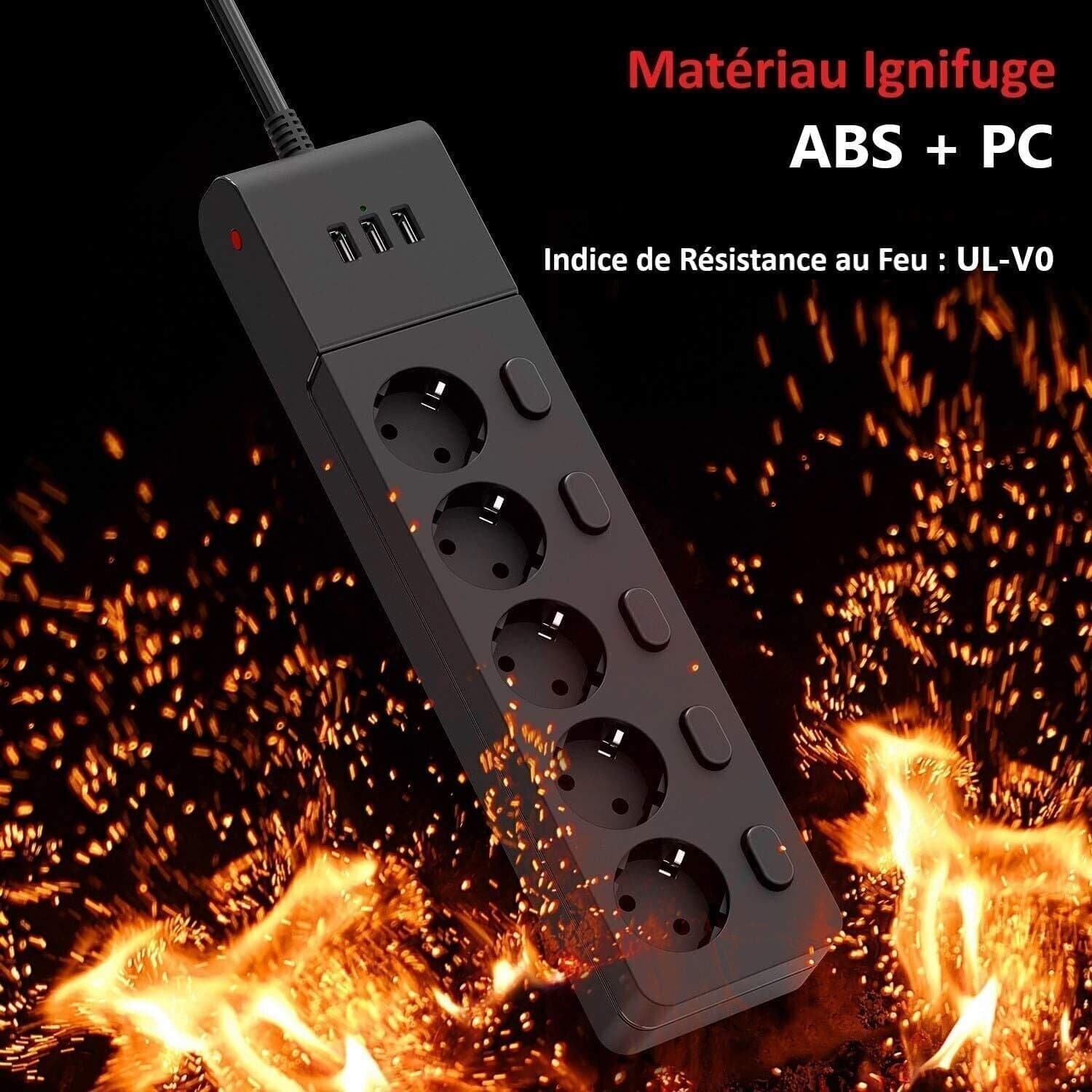 MiiKare Ciabatta elettrica con 5 prese, interruttore singolo, 3 porte USB in Multiprese CL Store - Battipaglia, commercioVirtuoso.it