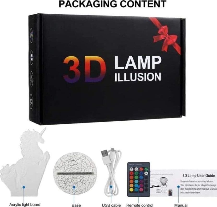 Lampada da illusione a LED 3D, Nuovo Bar Pub Birra Tavolo Luce notturna Creativa in Insegne luminose CL Store - Battipaglia, commercioVirtuoso.it