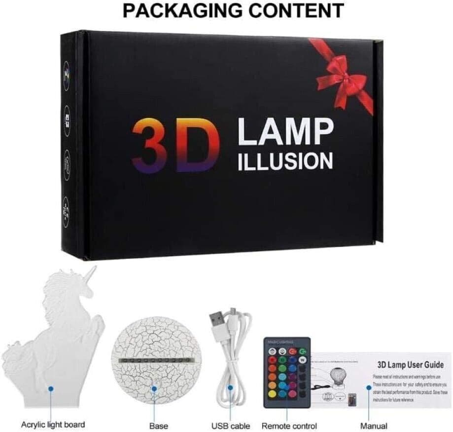 Lampada da illusione a LED 3D, Nuovo Bar Pub Birra Tavolo Luce notturna Creativa in Insegne luminose CL Store - Battipaglia, commercioVirtuoso.it