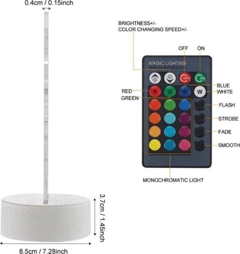 Lampada da illusione a LED 3D, Nuovo Bar Pub Birra Tavolo Luce notturna Creativa in Insegne luminose CL Store - Battipaglia, commercioVirtuoso.it