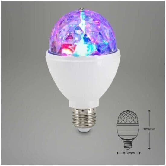 Brillo Lampadina LED cambiacolore, luci da discoteca, rotabile, 3 W in Proiettori CL Store - Battipaglia, commercioVirtuoso.it