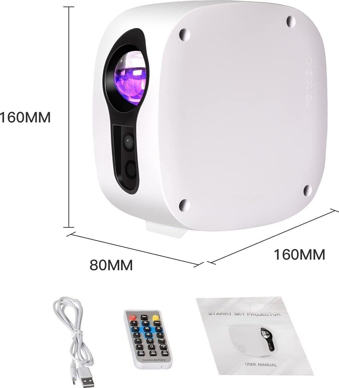 Proiettore LED Luce Notturna, Proiettore Rotante a 360 ° con Telecomando RF in Luci notturne per bambini CL Store - Battipaglia, commercioVirtuoso.it