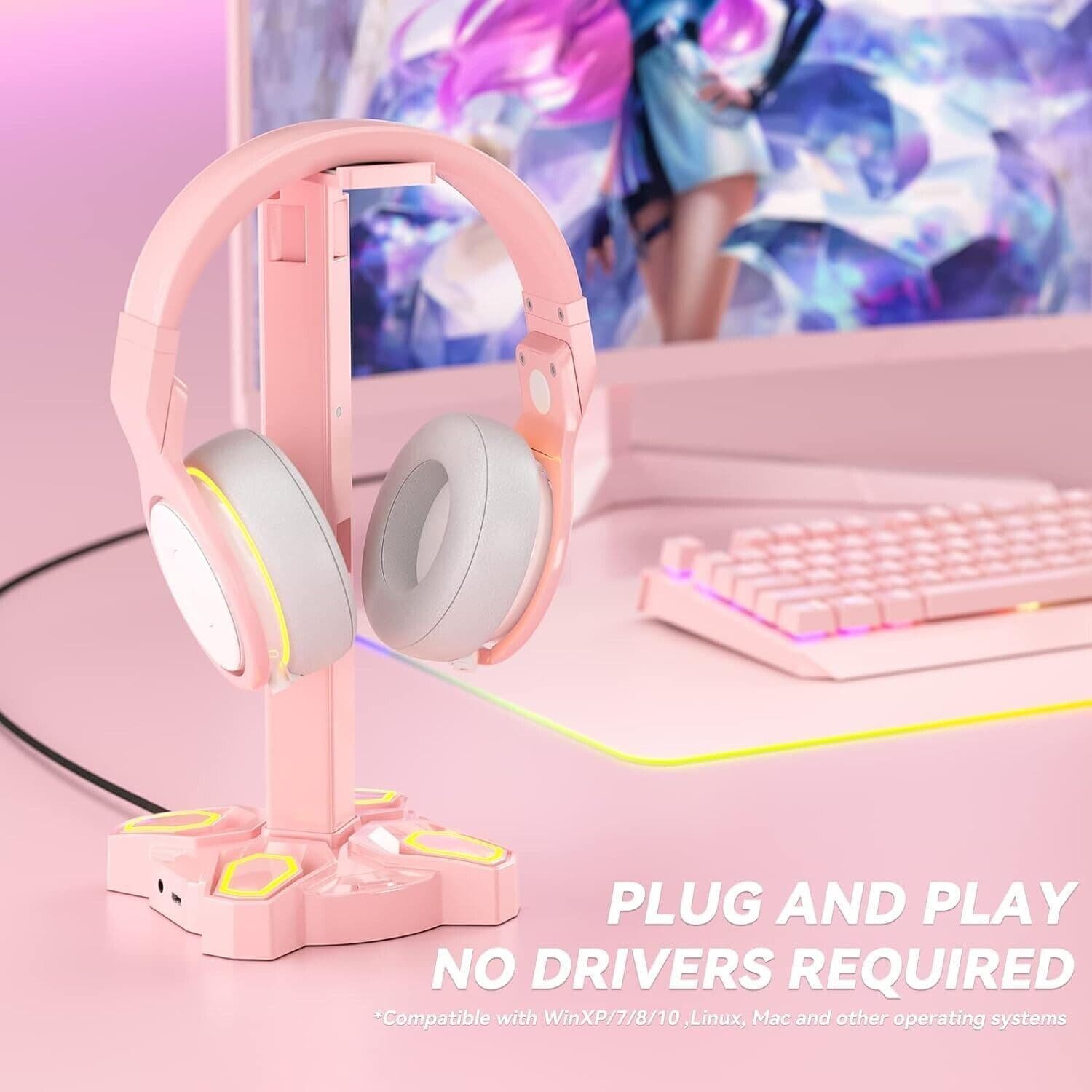 Supporto per cuffie e joypad KDD RGB con 9 modalità di illuminazione, Rosa in  CL Store - Battipaglia, commercioVirtuoso.it