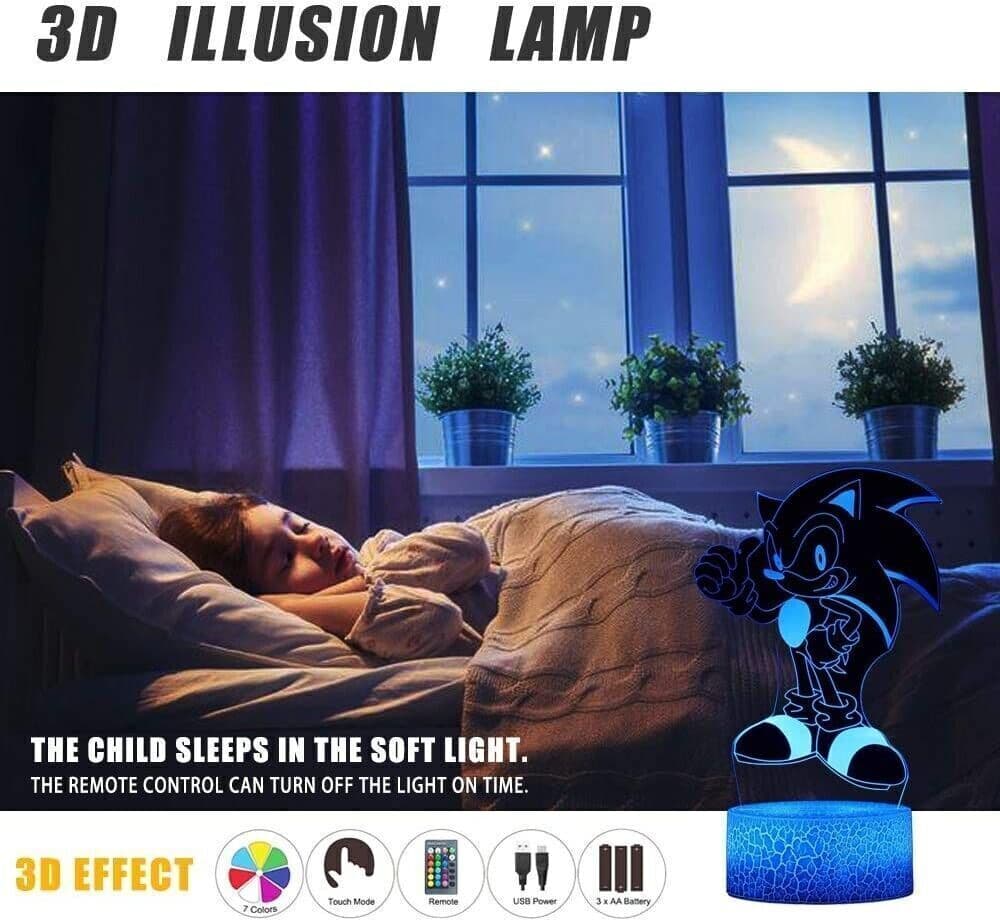 3D Anime Luce Notturna Giocattolo, 2 Modelli 16 Cambia Colore con Telecomando in Luci notturne per bambini CL Store - Battipaglia, commercioVirtuoso.it