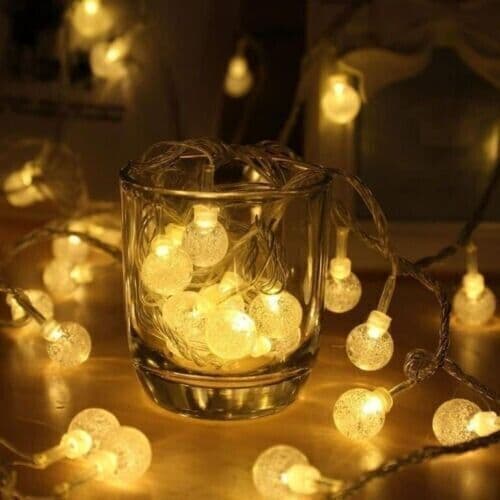 ISUDA CATENA LUCI LED 15 METRI DI CAVO CON PALLINE BIANCO CALDO + TELECOMANDO in Catene luminose CL Store - Battipaglia, commercioVirtuoso.it