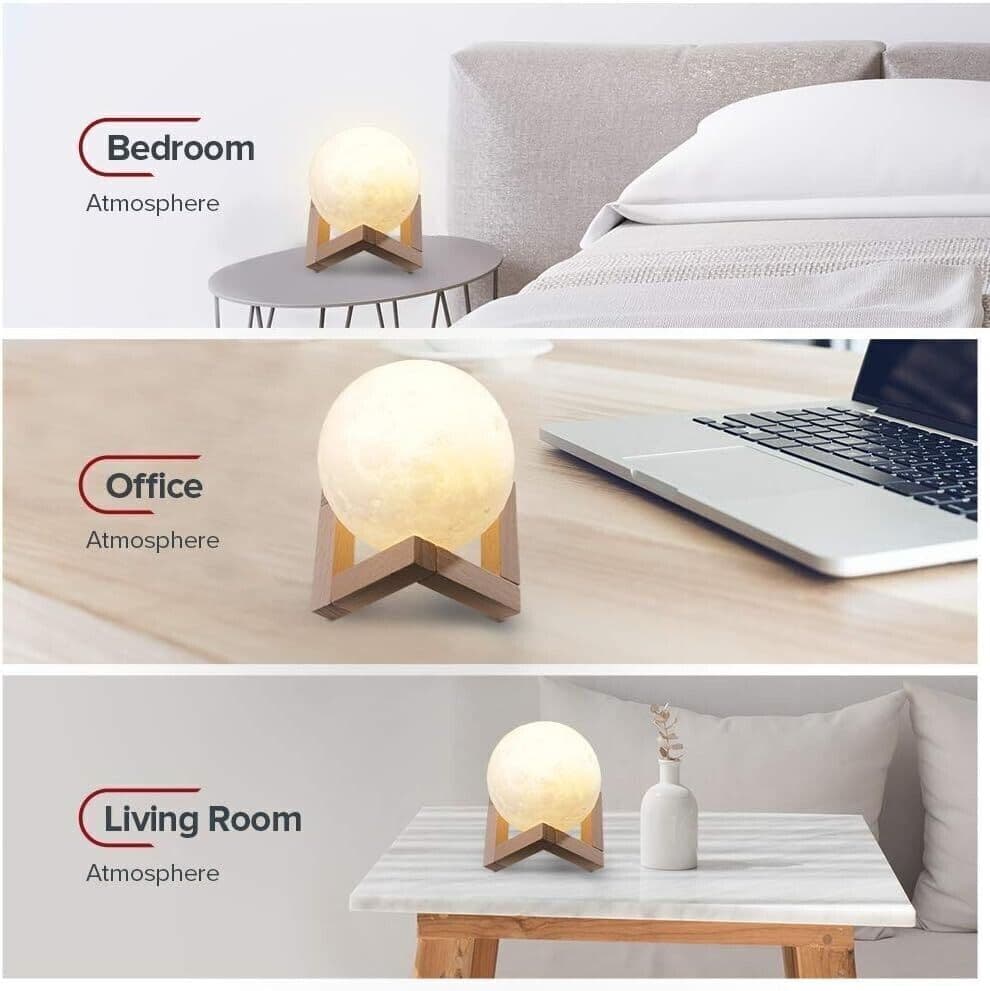 Lampada notturna 3D a forma di luna 3D, Luce notturna a 16 modalità RGB in Luci notturne CL Store - Battipaglia, commercioVirtuoso.it