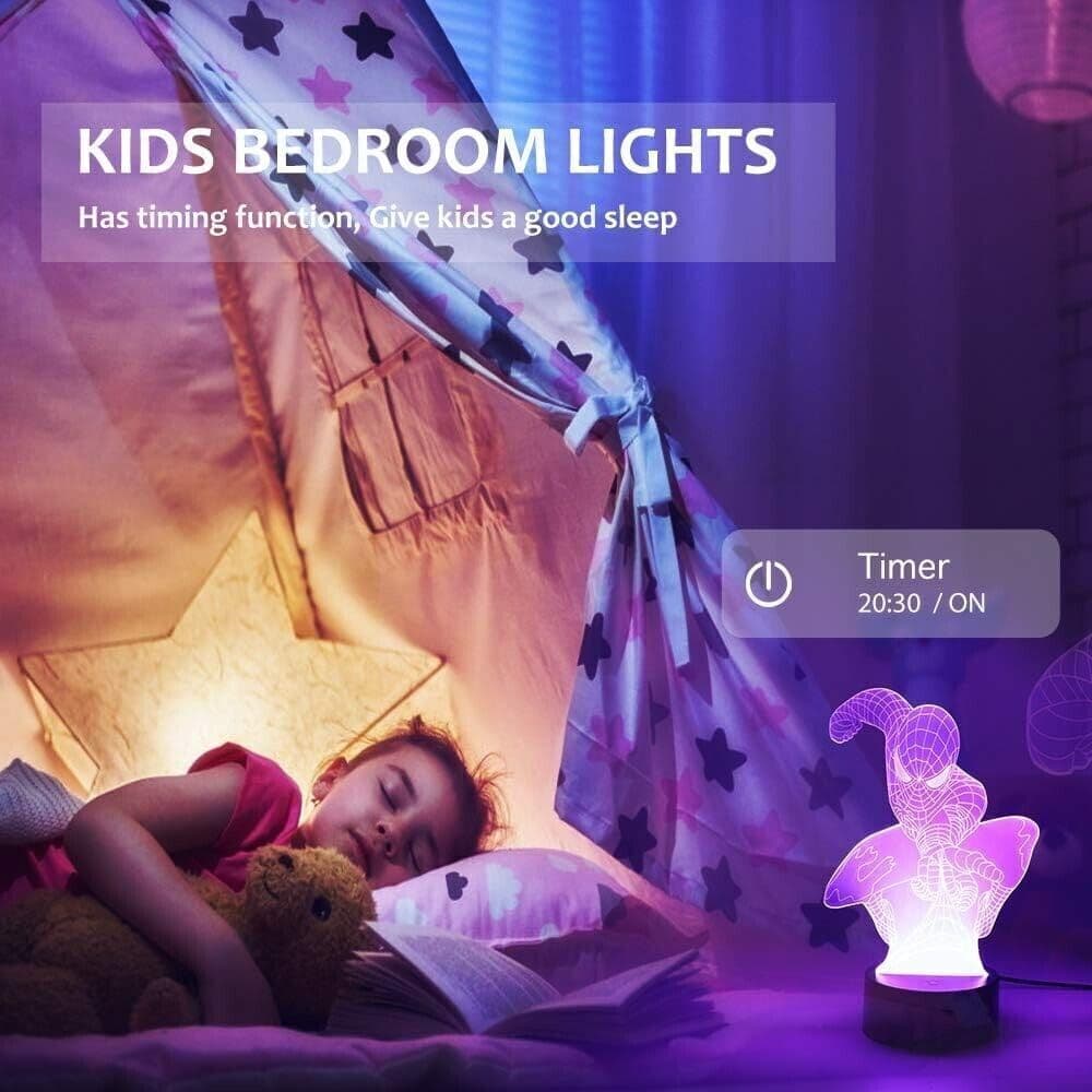 Regalo per Ragazzi Bambini, 3D Luce Notturna con 7 Colori Giocattoli per 8-12 in Luci notturne per bambini CL Store - Battipaglia, commercioVirtuoso.it