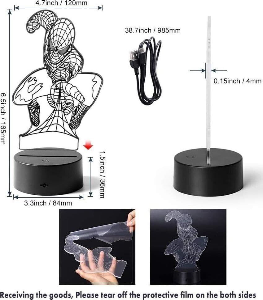 Regalo per Ragazzi Bambini, 3D Luce Notturna con 7 Colori Giocattoli per 8-12 in Luci notturne per bambini CL Store - Battipaglia, commercioVirtuoso.it