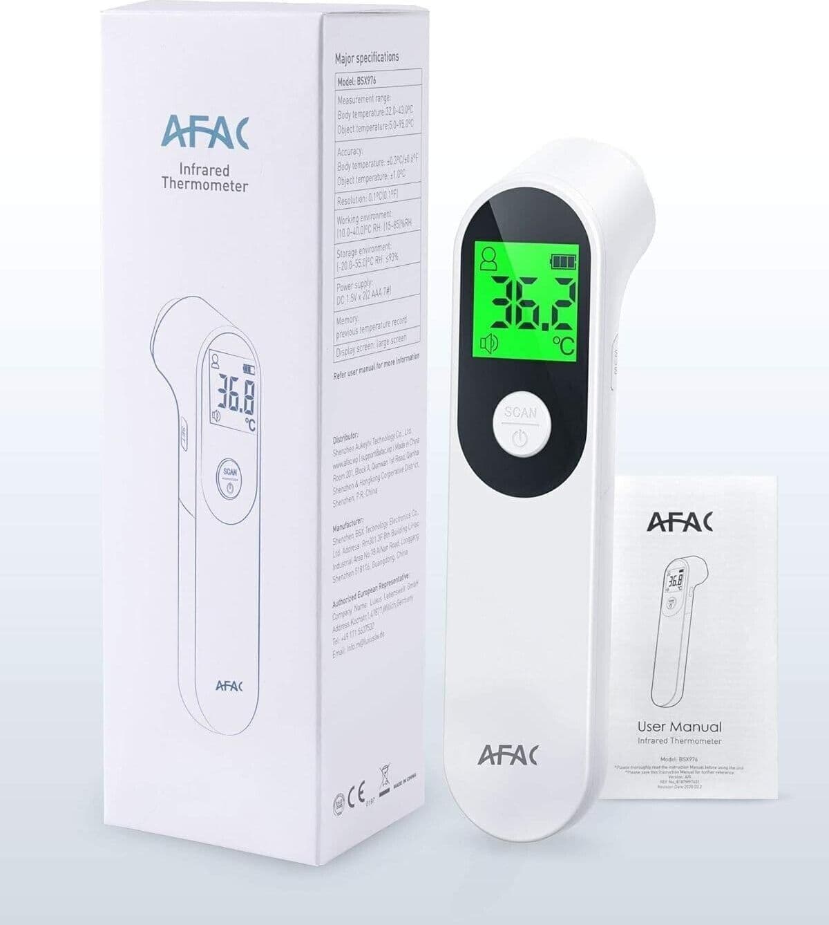 AFAC Termometro digitale a infrarossi per la fronte LCD 3 colori 20 memorie dati in Termometri CL Store - Battipaglia, commercioVirtuoso.it