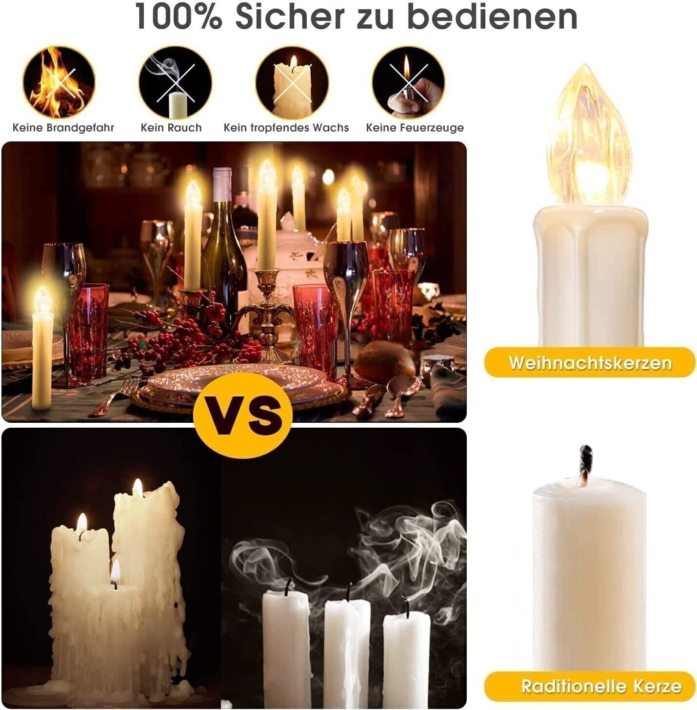 Lampadine con 30 LED, senza cavi candele di Natale Fiamma Decorazioni telecomando in Candele LED CL Store - Battipaglia, commercioVirtuoso.it