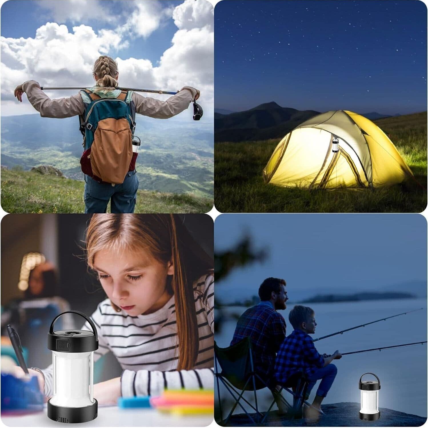 Lanterna da Campeggio a LED Ricaricabile,Lampada Magnetica Solare con Batterie in Lanterne elettriche CL Store - Battipaglia, commercioVirtuoso.it