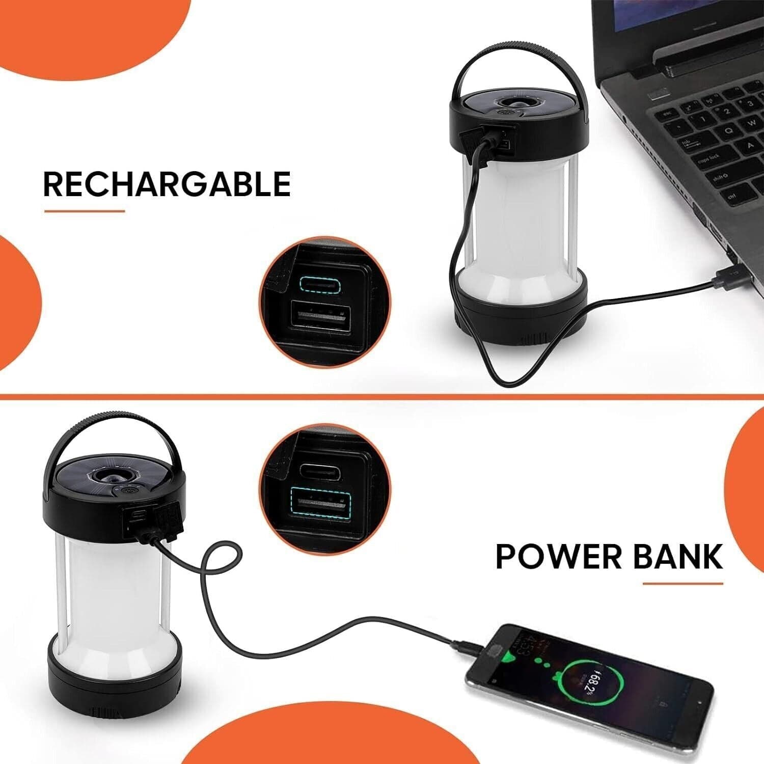 Lanterna da Campeggio a LED Ricaricabile,Lampada Magnetica Solare con Batterie in Lanterne elettriche CL Store - Battipaglia, commercioVirtuoso.it