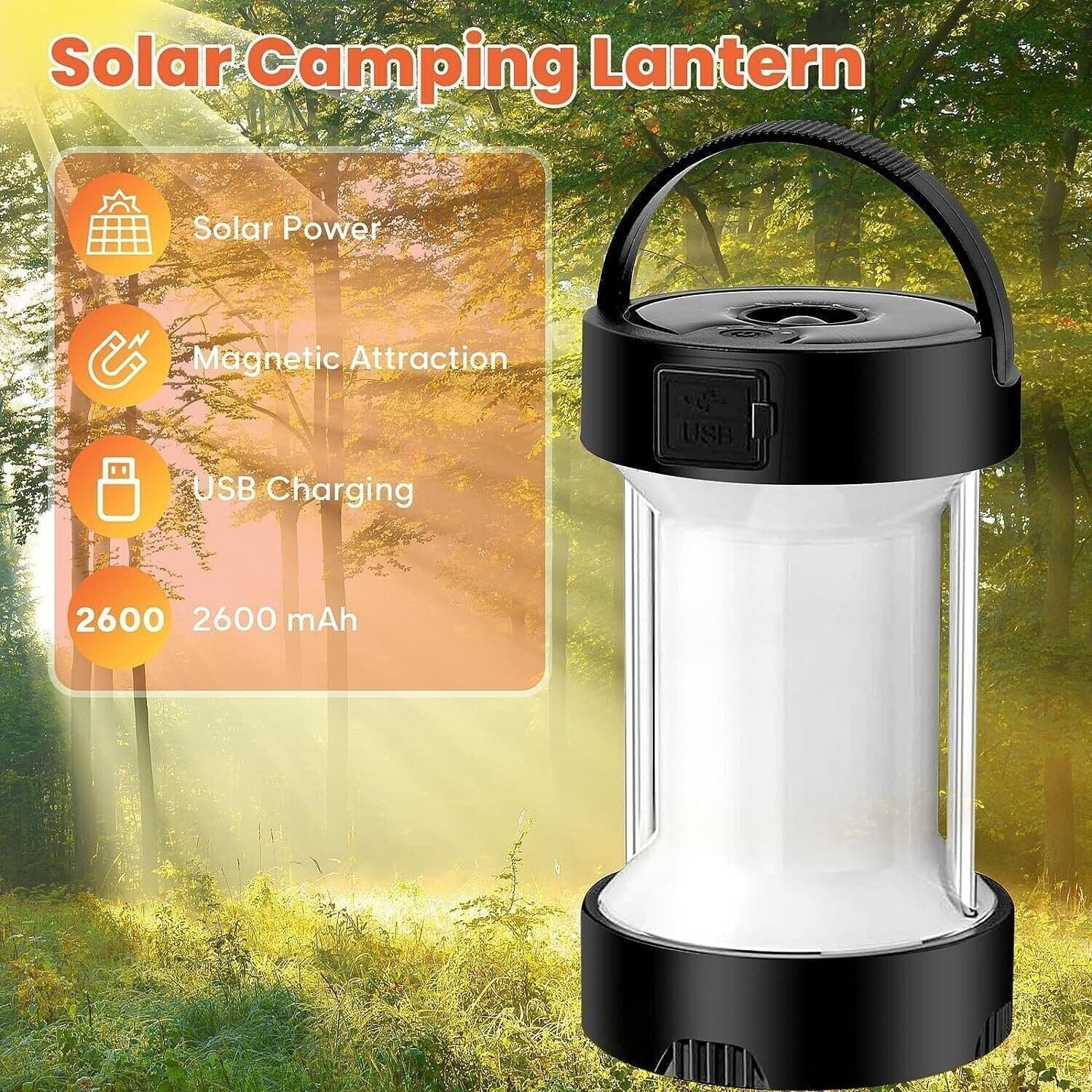 Lanterna da Campeggio a LED Ricaricabile,Lampada Magnetica Solare con Batterie in Lanterne elettriche CL Store - Battipaglia, commercioVirtuoso.it