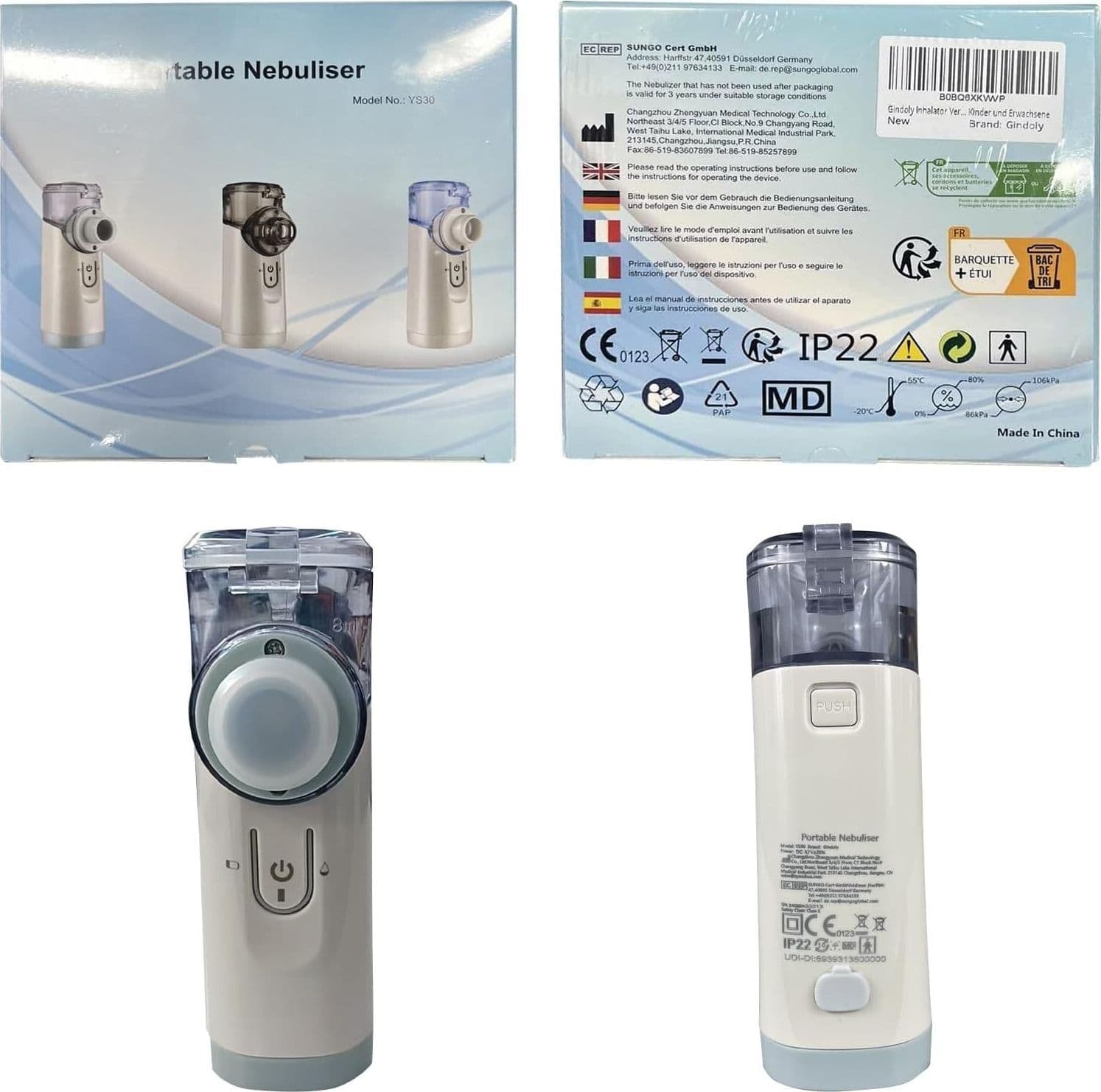 Aerosol portatile Gindoly, aerosol ultrasonico silenzioso per adulti e bambini in Inalatori e aerosol elettrici CL Store - Battipaglia, commercioVirtuoso.it